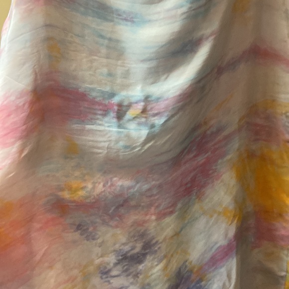 Sz S Junim LA 100% Silk Sunset Watercolor Slip Dress Soft Flowy SO Pretty! - Picture 3 of 5
